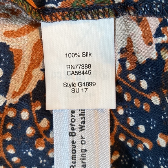 Madewell Silk Cold Shoulder Tie Tassel Straps Sea Floral Crop Top - M - Picture 14 of 15